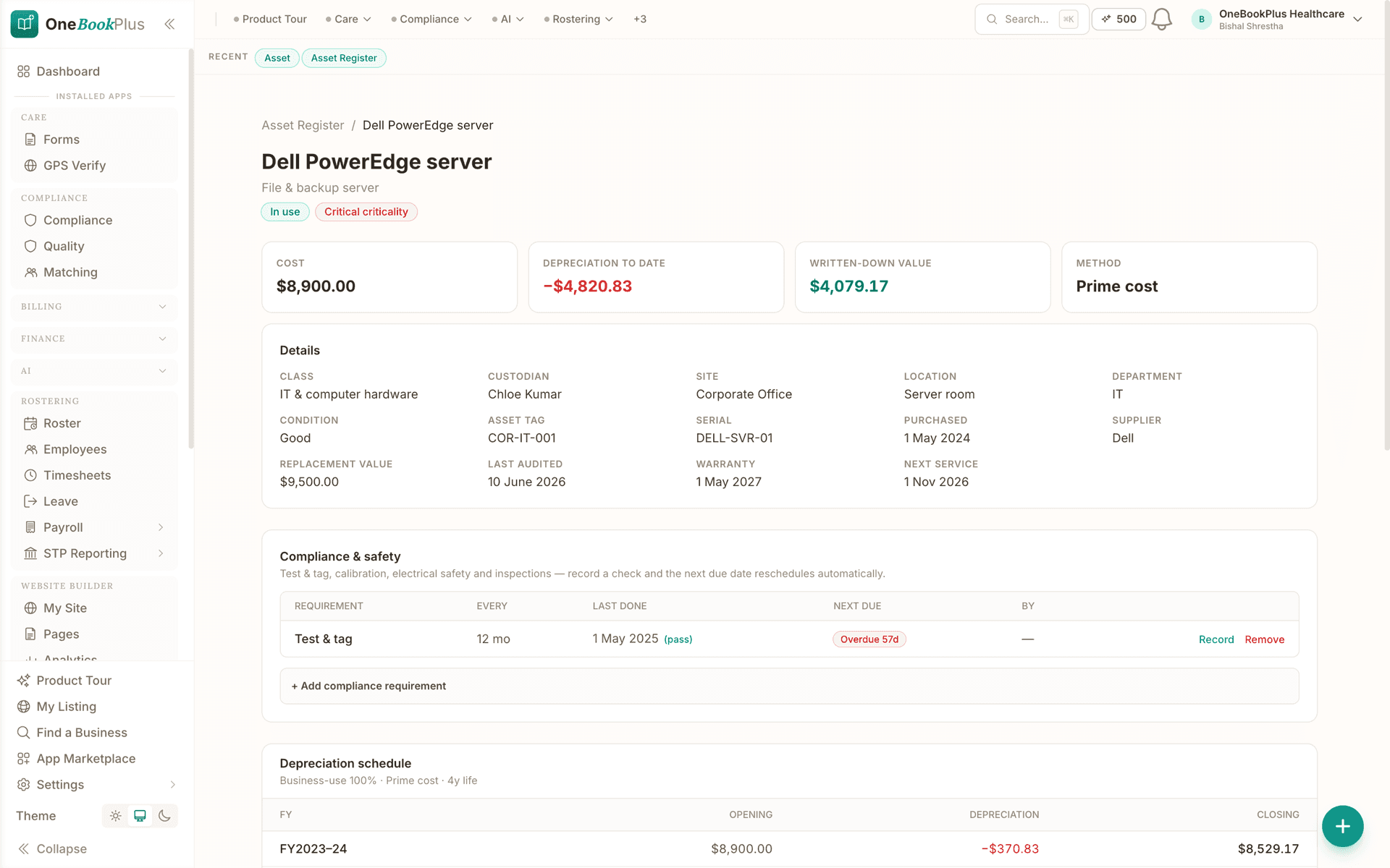 Finance and compliance on one asset